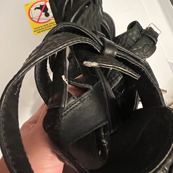Black Strappy ASOS Sandals with Cut Outs / Size 8 US / 6 UK - Picture 4 of 4
